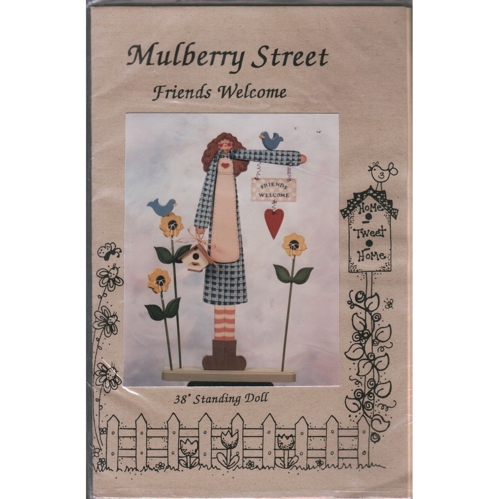 Mulberry Street Friends Welcome 38 Standing Doll Woodworking Pattern Vintage